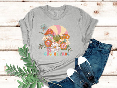 Retro Frog Cottage Core tshirt, Cute Mushroom shirt, Woman's Festival t shirt, Ladies Concert Tee