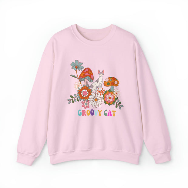 Buy Floral Retro Cat Sweatshirt Gift for Her - Gift Solutions