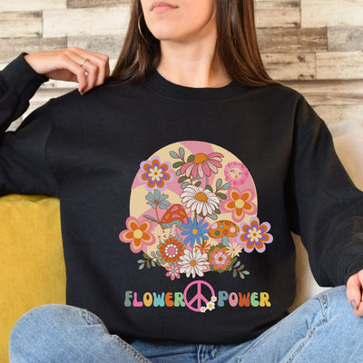 Pastel Women's sweatshirt gift for Birthday, Floral retro vintage sweatshirt, Pastel Flower power Crewneck jumper, Groovy sweatshirt for her