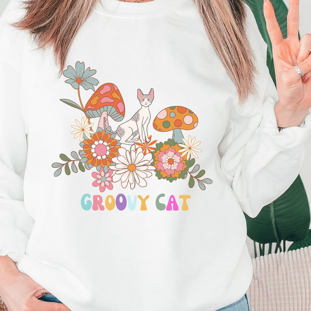Buy Floral Retro Cat Sweatshirt for Her | Gift Solutions