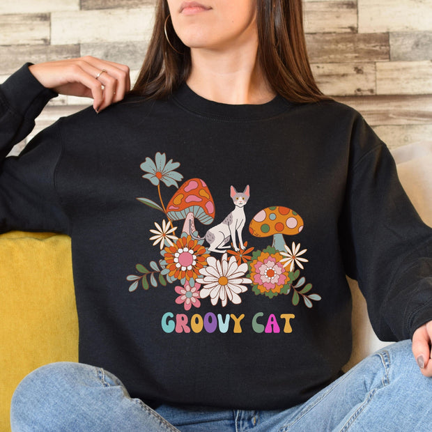Buy Floral Retro Cat Sweatshirt - Perfect Gift for Her