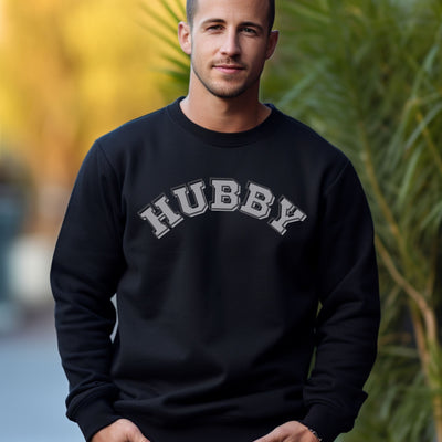 Hubby Valentine Crewneck Sweatshirt, Couples Anniversary jumper ,Trendy Hubby Unisex Husband Gift, Engagement Present,  Husband Honeymoon